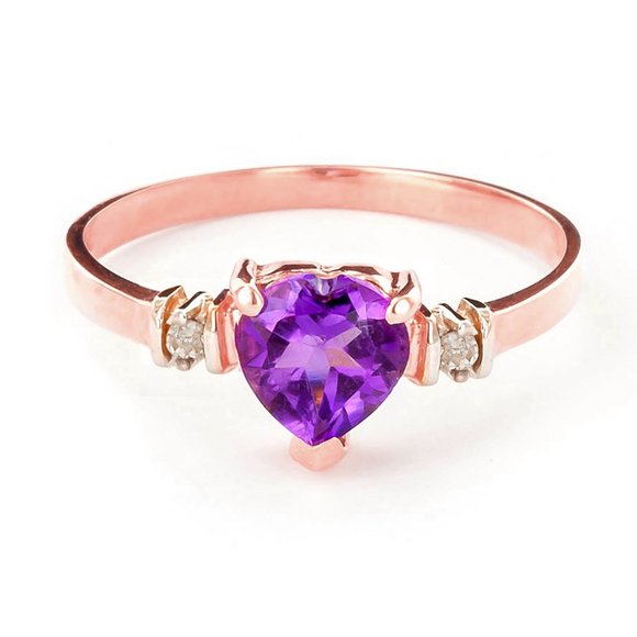 Galaxy Gold Products Jewelry - 14K GOLD RING WITH NATURAL AMETHYST & DIAMONDS